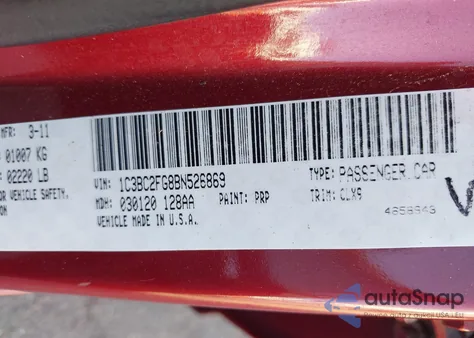 2011 Chrysler 200 Limited from USA, damaged, VIN 1C3BC2FG8BN526869